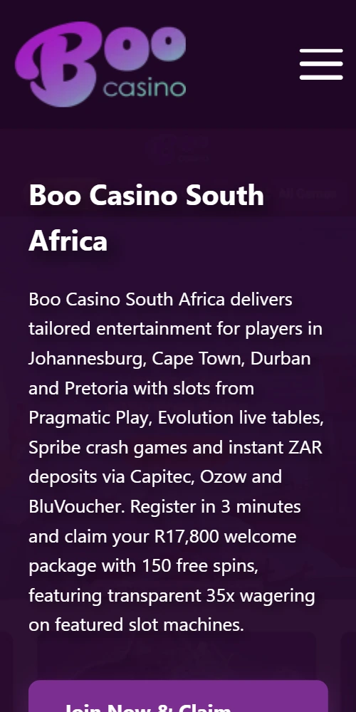 Boo Casino Mobile Interface